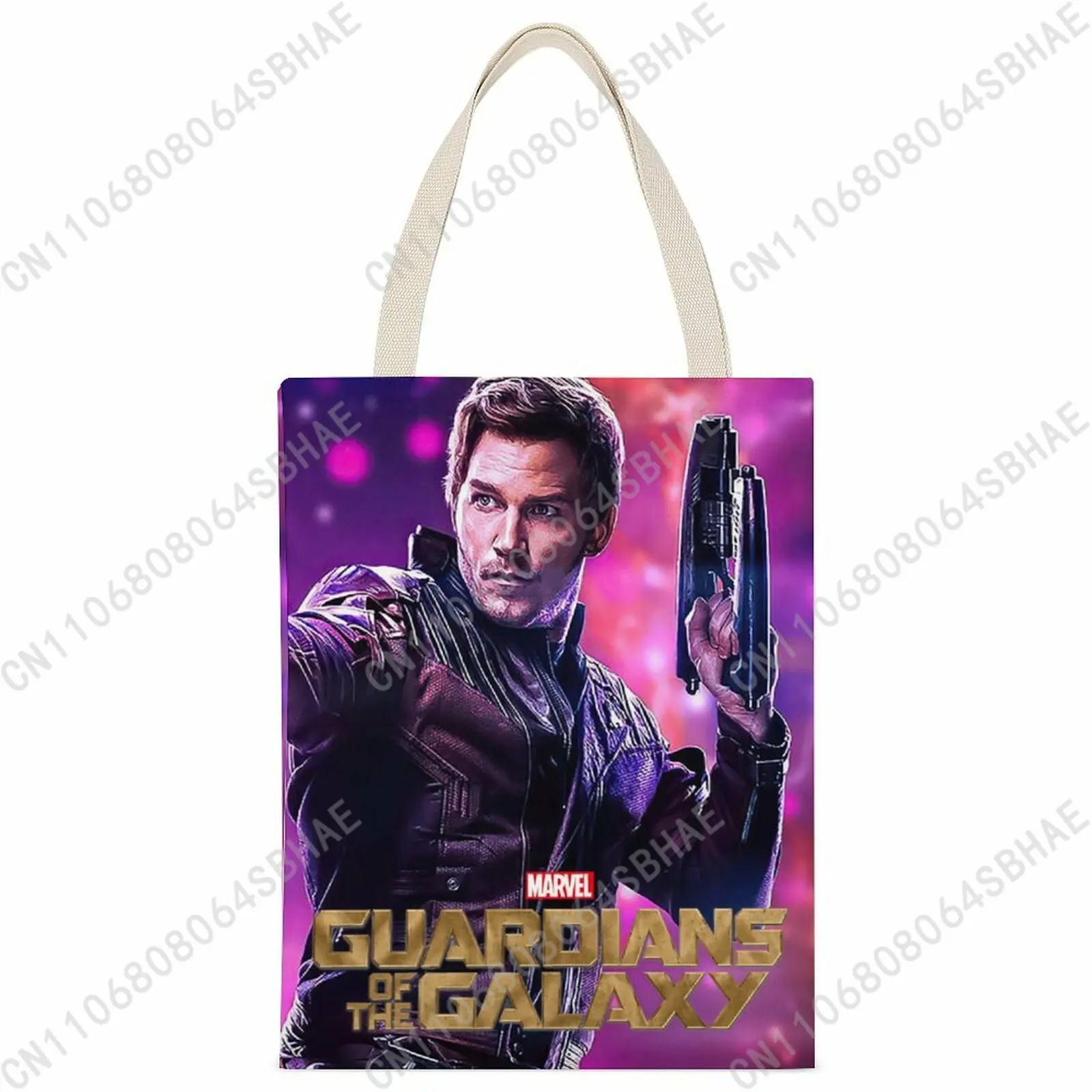 Bolsa de lona Marvel Star Lord, bolsas de compras para mujer y hombre, bolso de hombro reutilizable, regalo personalizado con estampado de doble cara, Cosplay