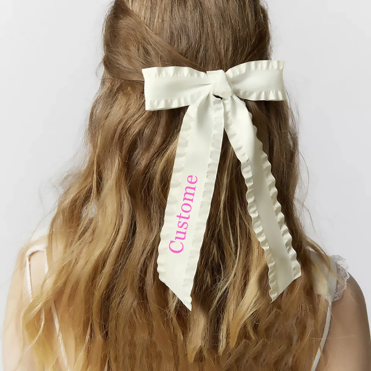 

Персонализированные вышитые именные банты, зажимы для волана, вышитые вручную имя и логотип, изготовление ювелирных изделий для женщин, подарки на день Святого Валентина