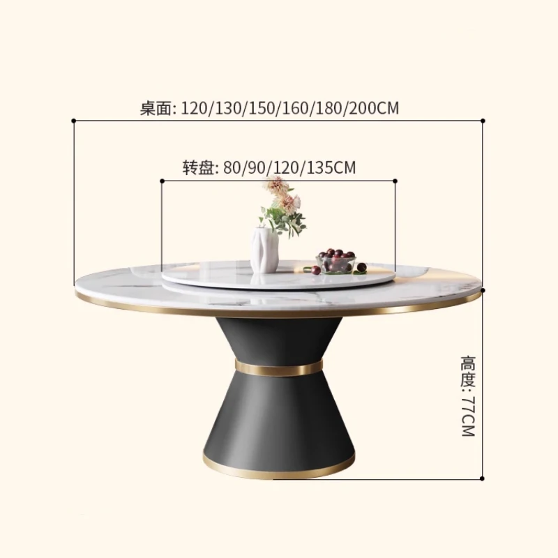 High Top Luxury Kitchen Tables Warm Keep Decoration Dining Tables French Design Tavolo Rotondo Pranzo Dining Room Furniture