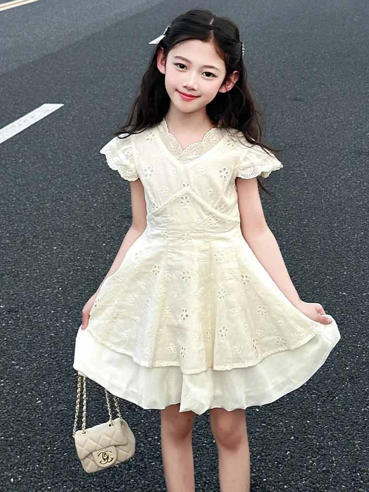 Vestido de Verão Estilo Doce para Meninas, Saia Midi Fashion, Vestido de Estilo de Rua, Tecido Confortável, Vestido Sem Manga...