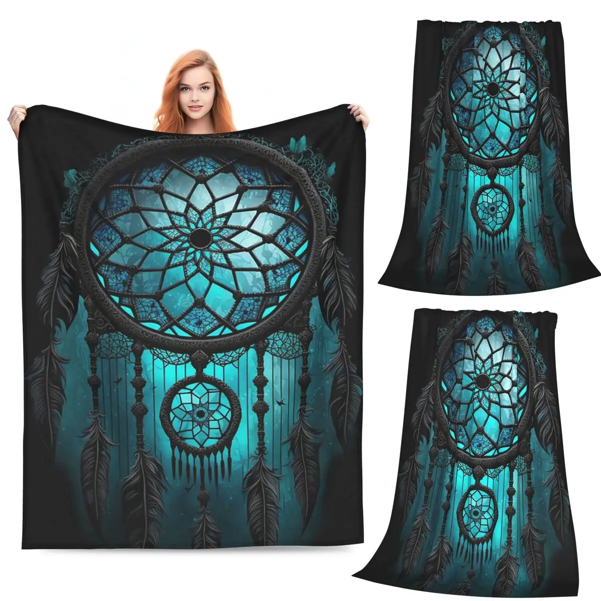 

Бирюзовые оттенки, одеяла «Ловец снов», фланелевое одеяло для дивана, портативное одеяло для дома, спальни, уличные пледы, покрывало, одеяло