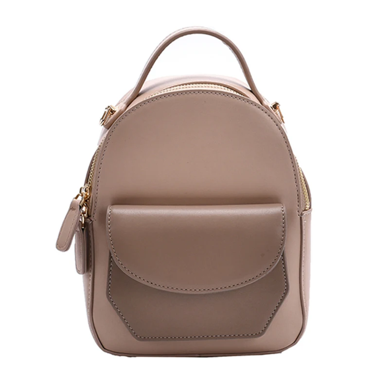 HOCODO Fashion Small Backpack Women Soft Leather Shoulder Bags Crossbody Bag New Multi-Function Handbags Female Student Backpack