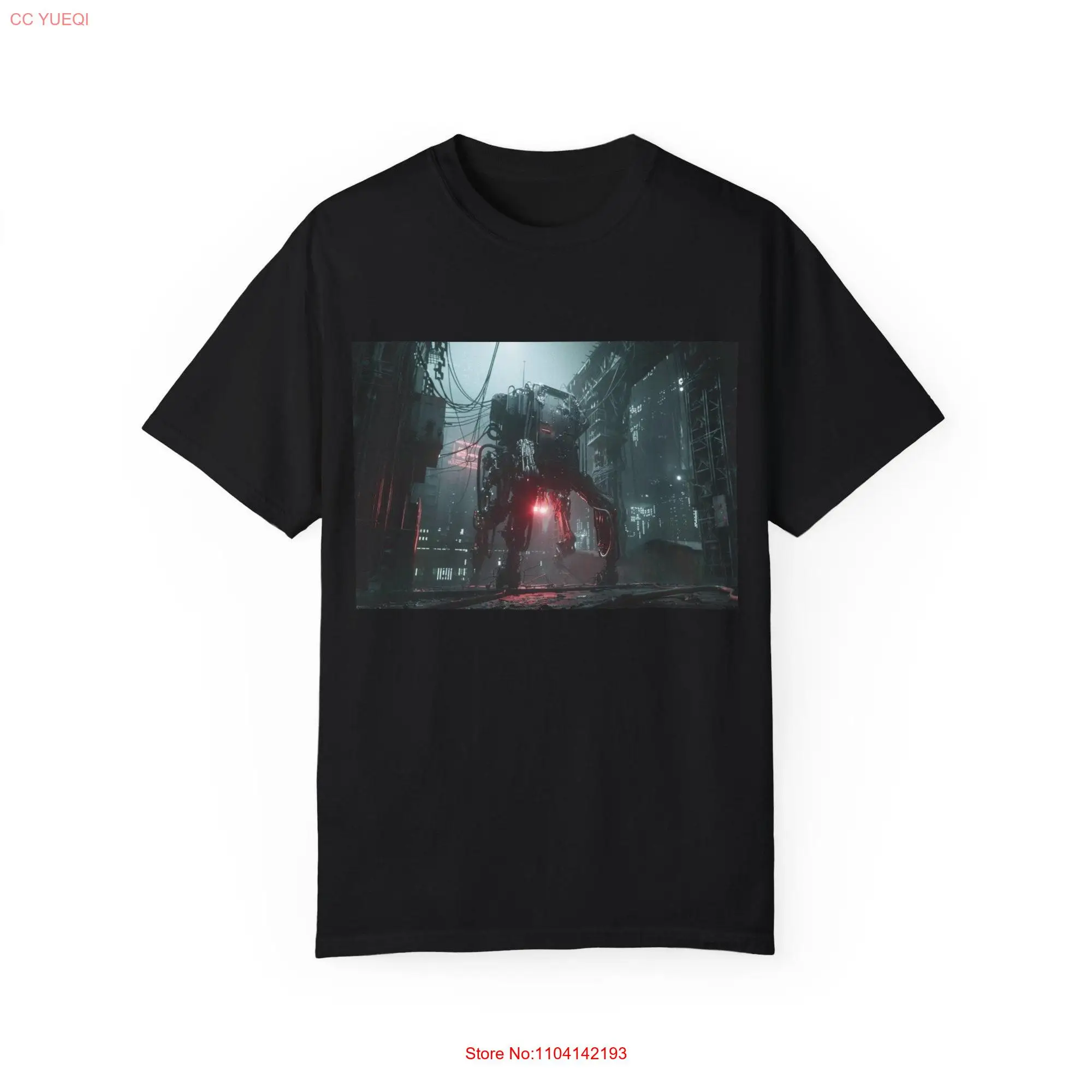 Cybernetic Sentinels Dystopian T Shirt long or short sleeves