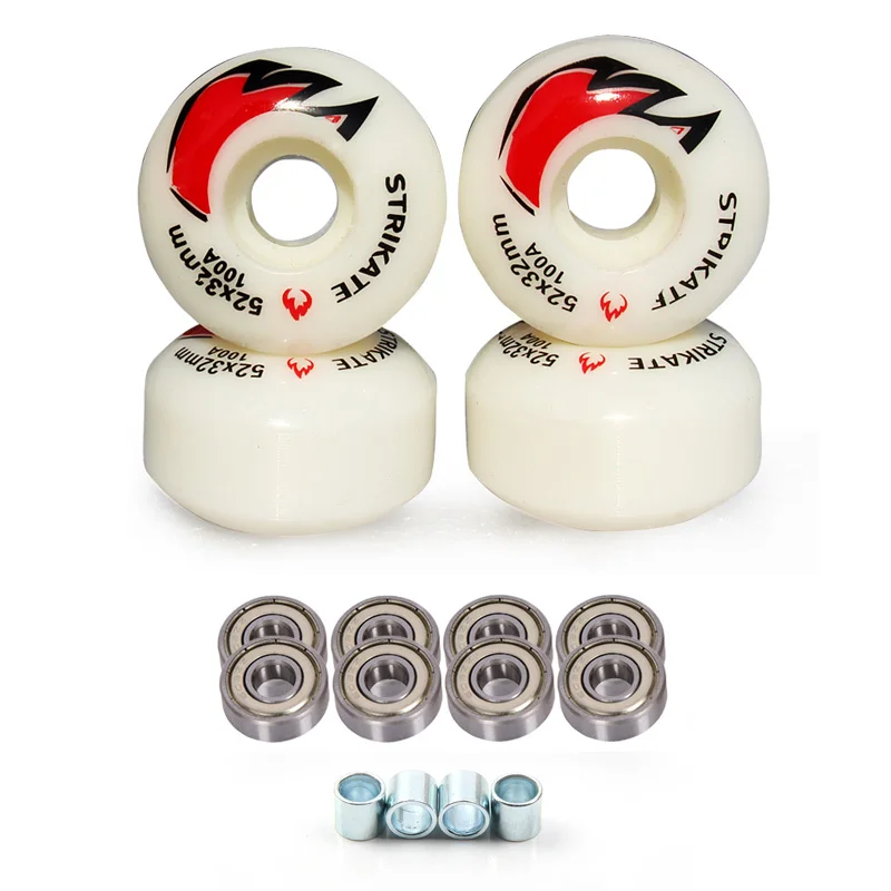 4Pcs Skateboard Wielen Met Lager Compleet Pu Skateboard Onderdelen 52Mm * 30Mm Wielen 95A Skateboard Voor Rijden