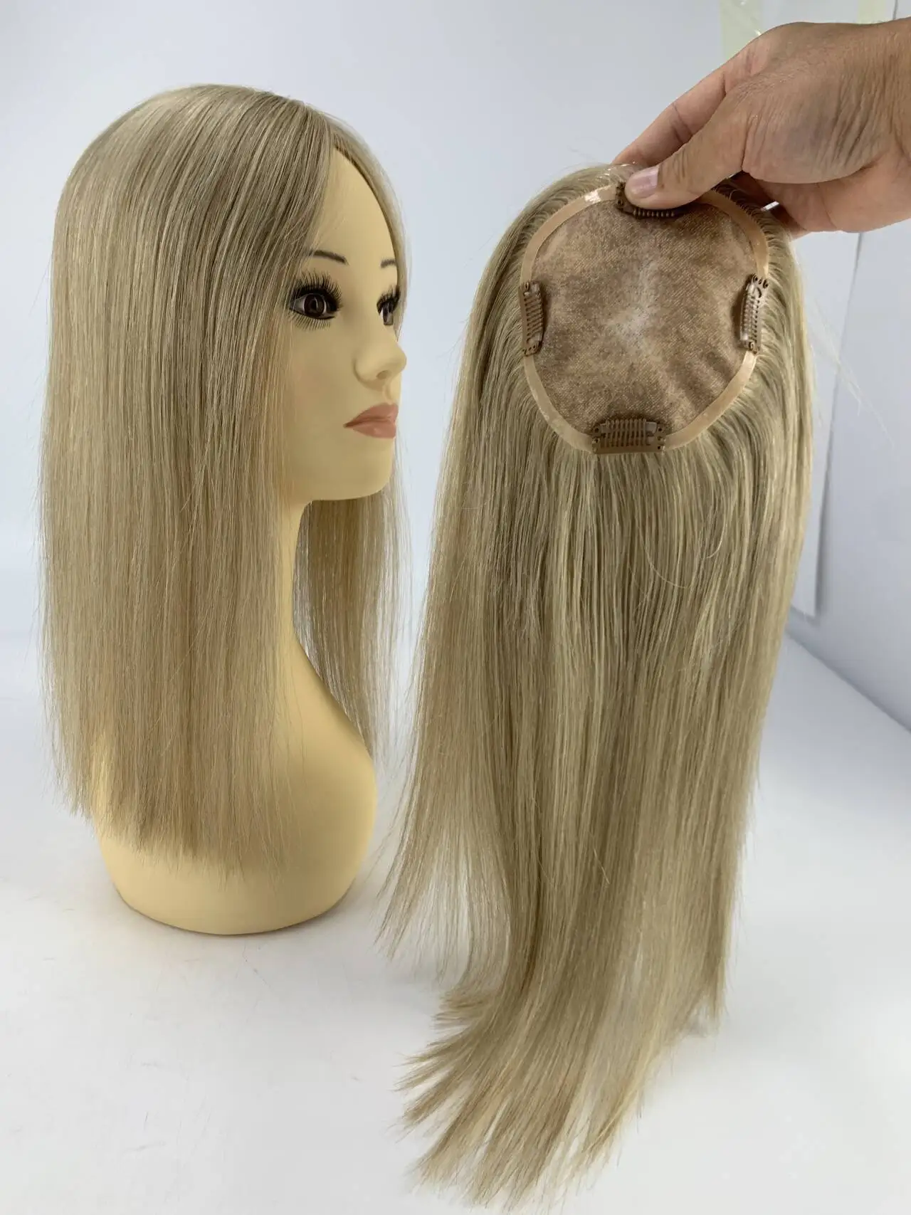 

5*5 Mono Base Women's Hair Topper Premium 100% Undetectable Virgin Human Hair Color #FA Invisible Scalp