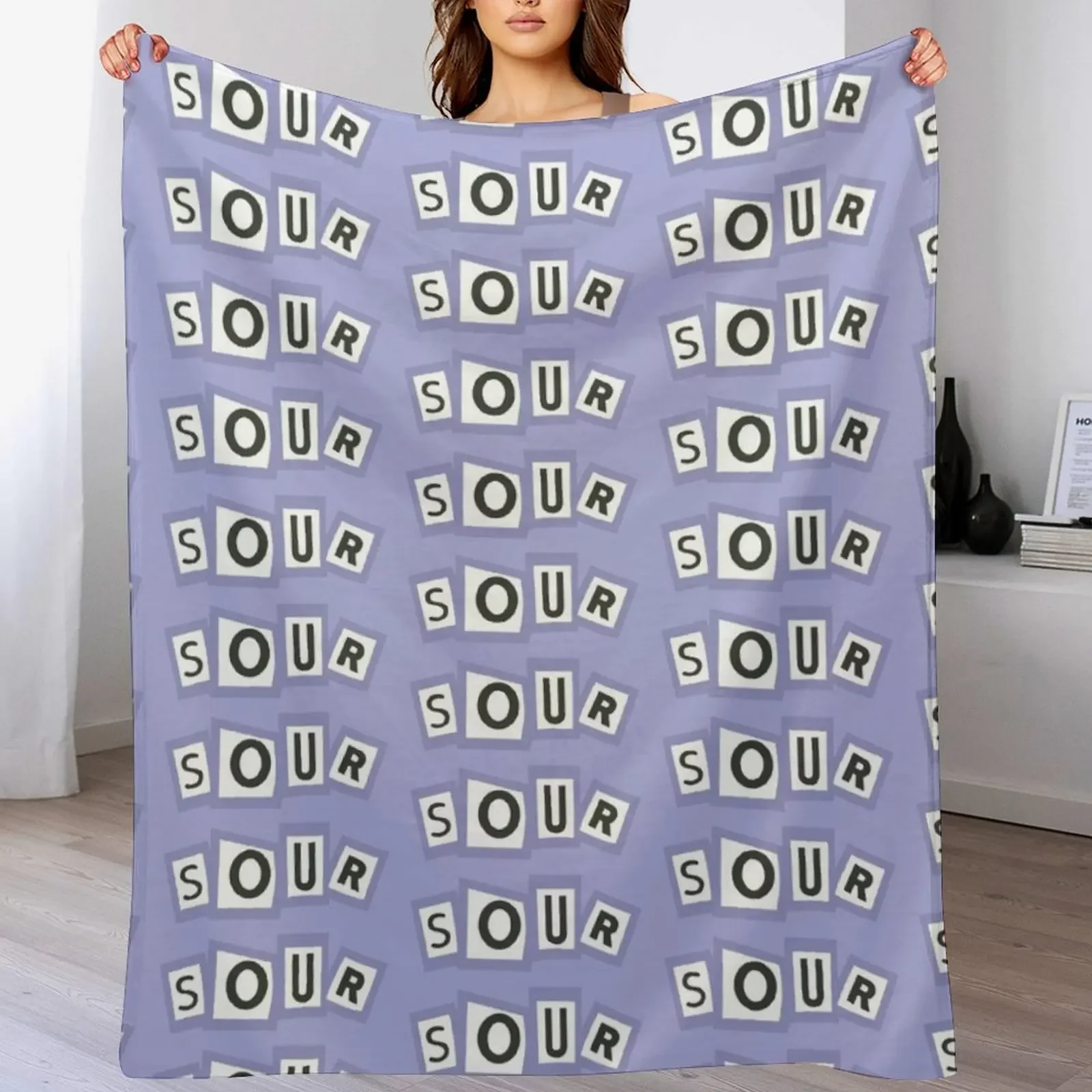 

Sour Album Letter Tiles Throw Blanket Elegant Warm Throw Blanket for Hotel Home