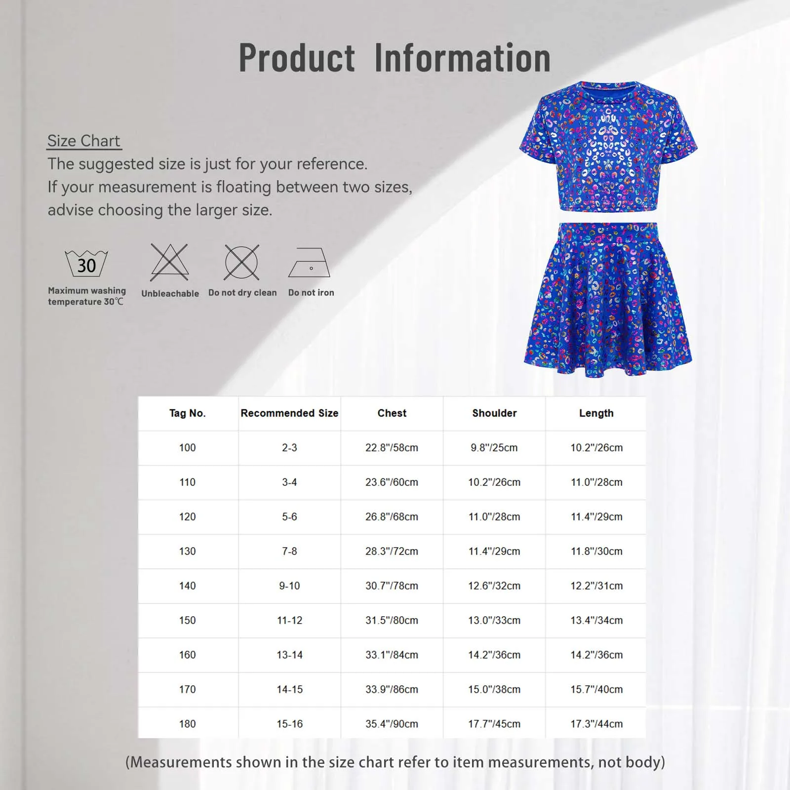 أطفال بنات لامع ليوبارد ملابس قصيرة الأكمام تي شيرت المحاصيل مع تنورة مجموعات التشجيع الجاز أداء الرقص زي #6