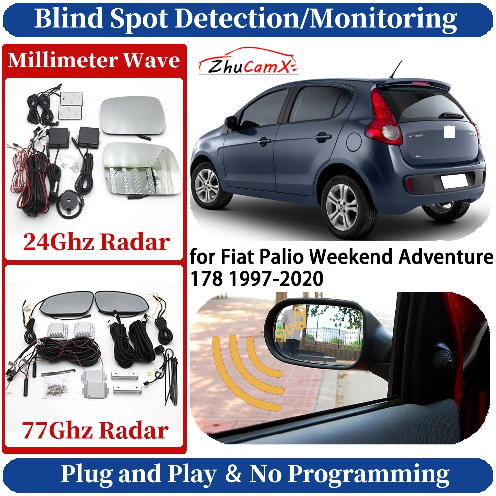 Sistema de Monitoreo/Detección de Punto Ciego para Fiat Palio Weekend Adventure 178 1997-2020, Asistencia Segura para Cambio de Carril Lateral en Conducción Nocturna