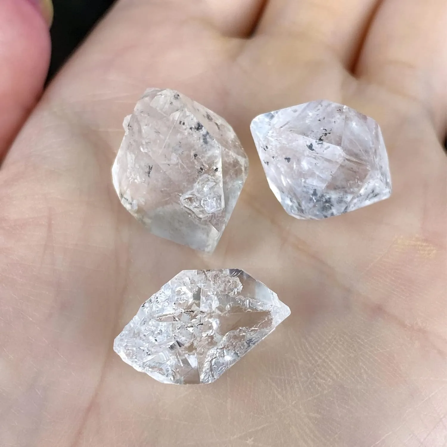 5pcs Natural Herkimer Diamond Quartz Crystal - Raw Irregular Shaped Stone for Reiki Healing and Home Decor Collectible Stones view 4