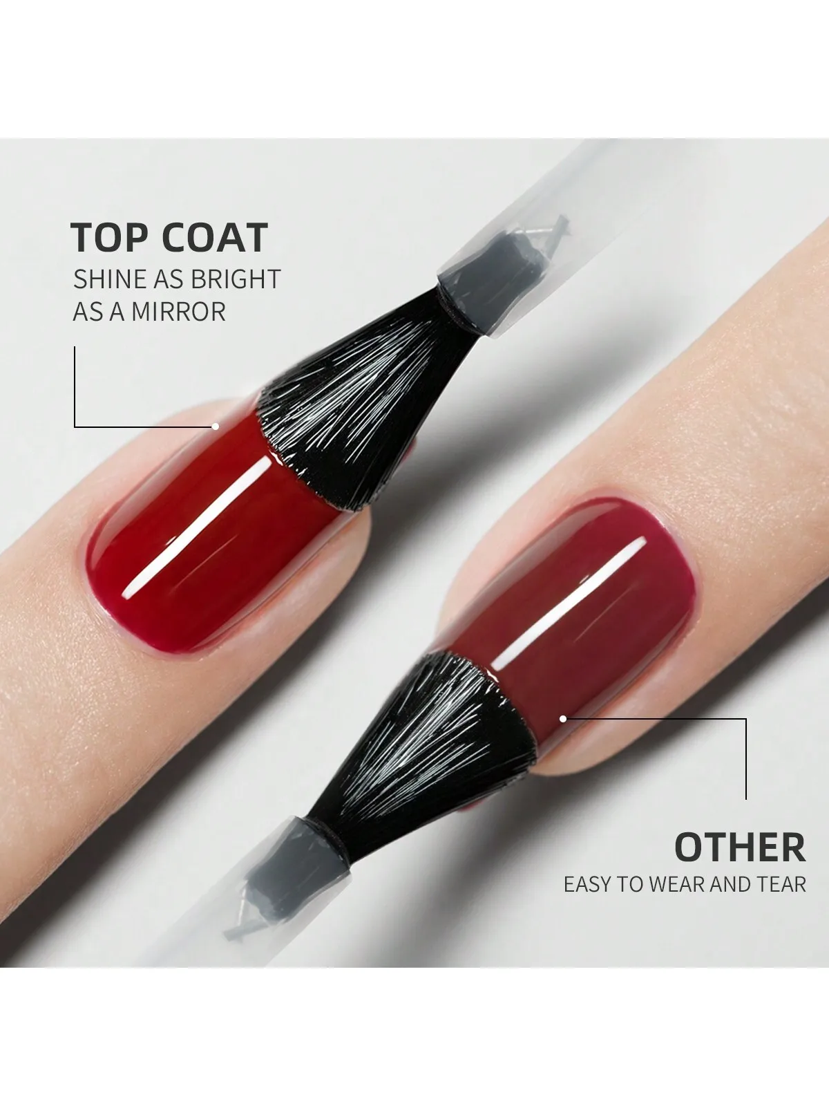 XEIJAYI 3 pezzi 15 ml Base Coat Top Coat e rinforzo per unghie, cappotto trasparente a lunga durata LED UV Rafforzare le unghie Finitura alta