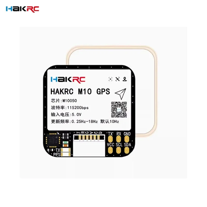 HAKRC-M10 Módulo GPS com Bússola, Antena de Cerâmica, Indicadores LED On-board, 25x25mm para Avião RC, FPV Longo Alcance