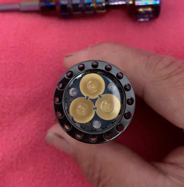 Used EDC HTP zirconium alloy Flashlight Outdoor Tools Strong Light Torch Lamp Decompression Toy