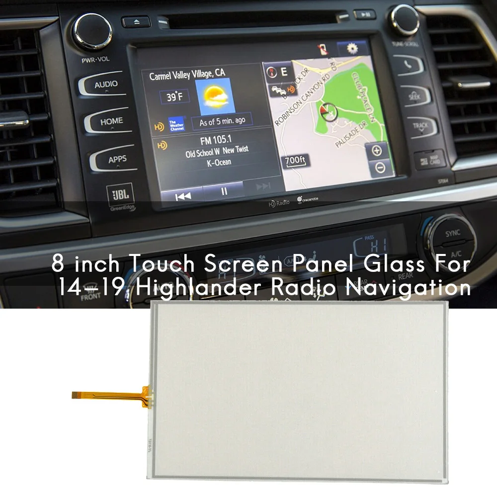 8 Inch Press Screen Panel Glass Digitizer for 14-19 Toyota Highlander Radio Navigation LA080WV2 (TD)(01)