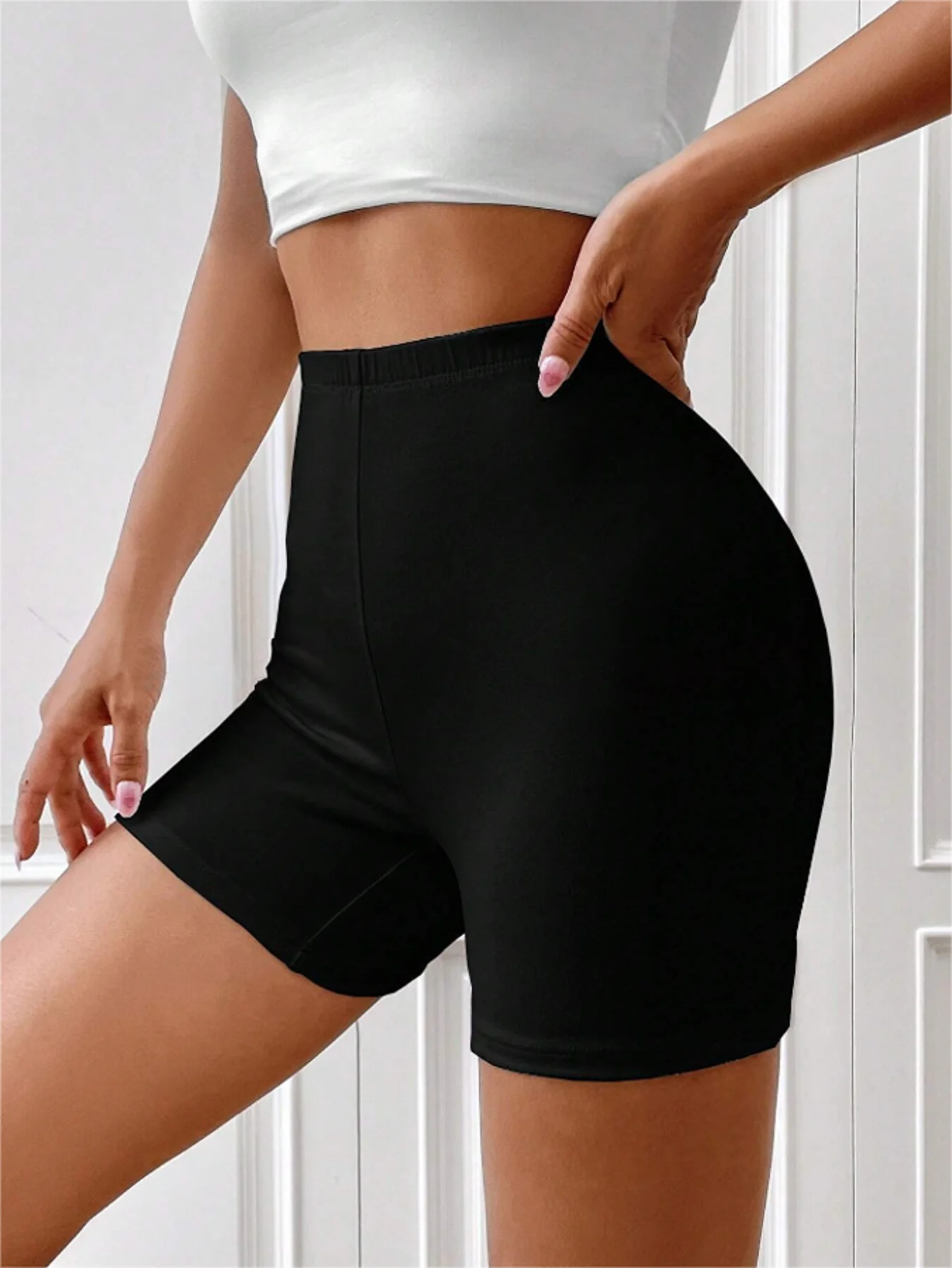 

Мягкая вискоза, тонкие черные женские бриджи, базовые перфорированные Капри для девушек, женская одежда для тренировок и танцев