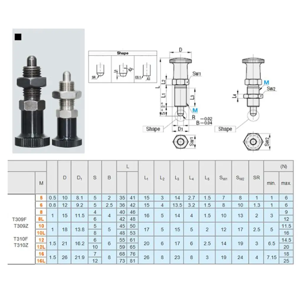 Non Lock-out Steel Plunger Stainless Pin Groove Profile for Mechanical Parts Fixing and Assembly
