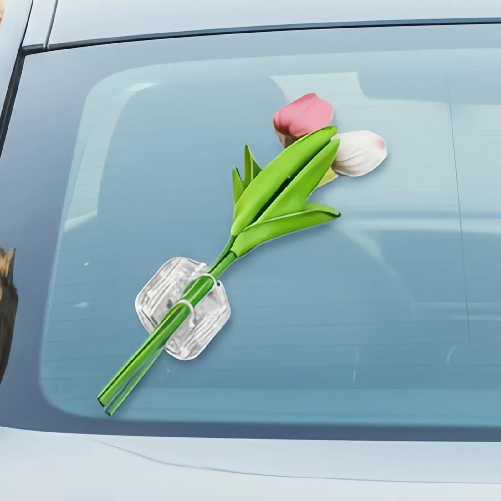Mini Flower Bouquet 3D Weather Resistant Romantic Decor Wedding Car Decorations For Glass Window Automotive Vehicle Exterior