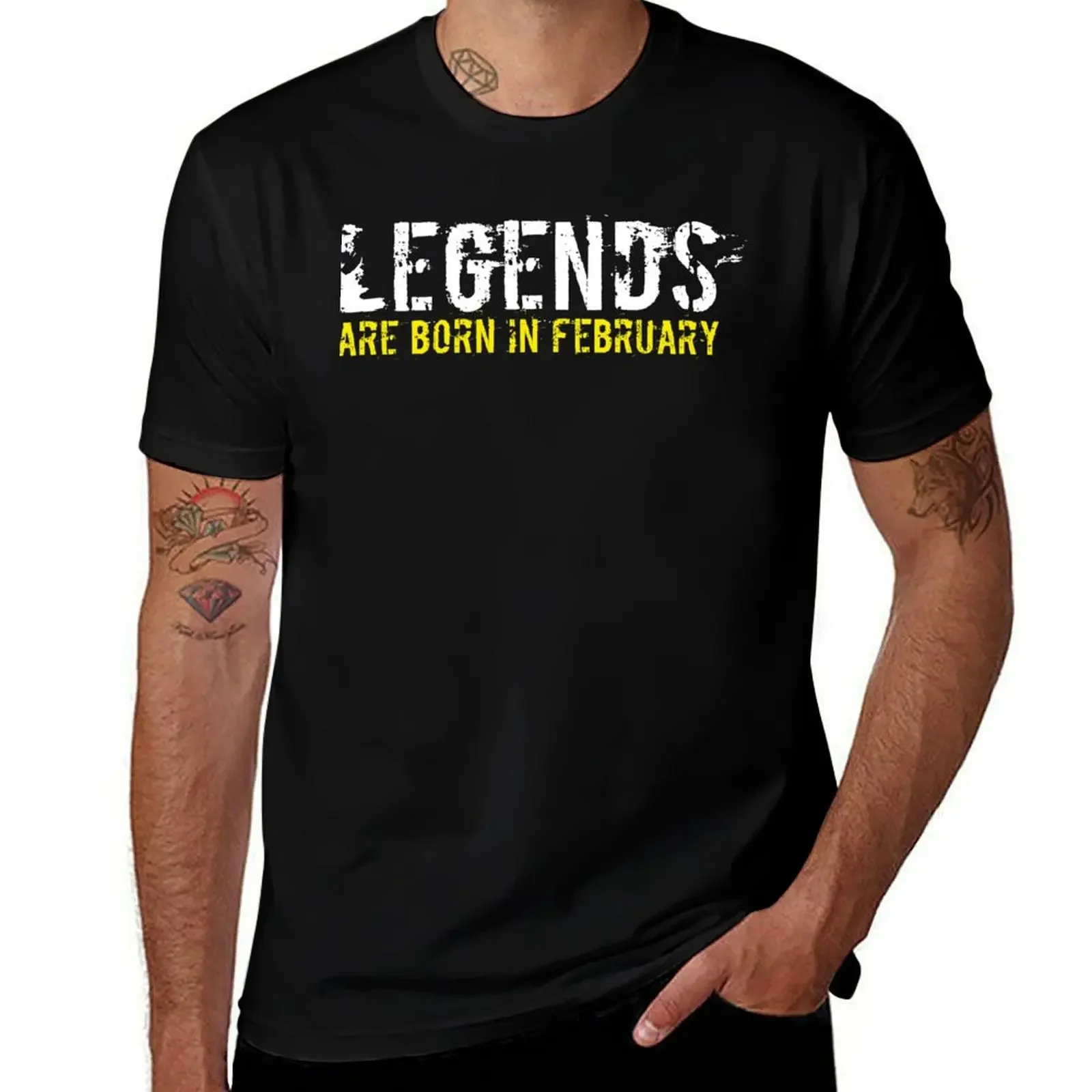 Legends Are Born In February Sentence Quote T-Shirt custom t shirt cute clothes shirts graphic tees vintage men clothes