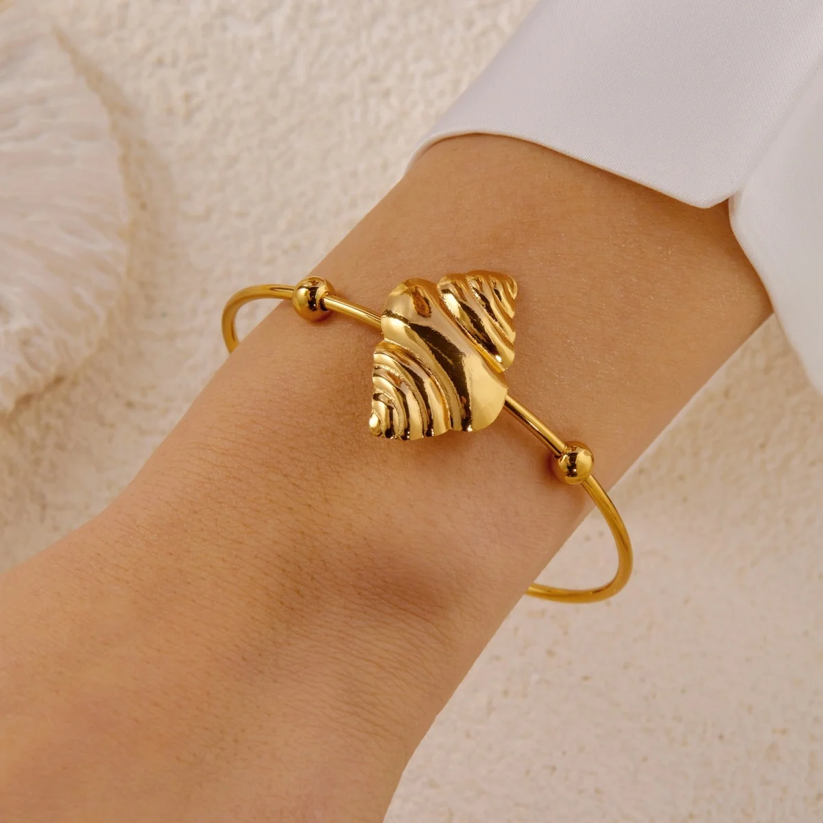 Einfache Edelstahl-Sonnenarmbänder für Damen und Herren, Gänseblümchen-, Muschel-, Spiral-, Oktopus-, Schildkröten-Armreif, Ozean-, Strand-, Urlaubsschmuck – Detail 26