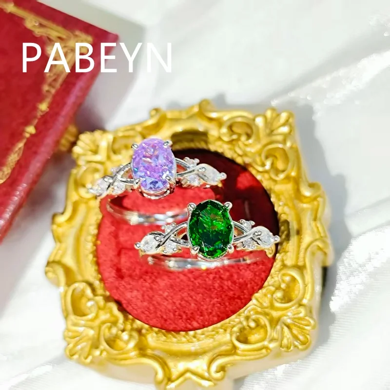 925 Sterling Silver Fashion Ice Flower Cut Pigeon Egg Zircon Ring Birthday Party Anniversary Gift