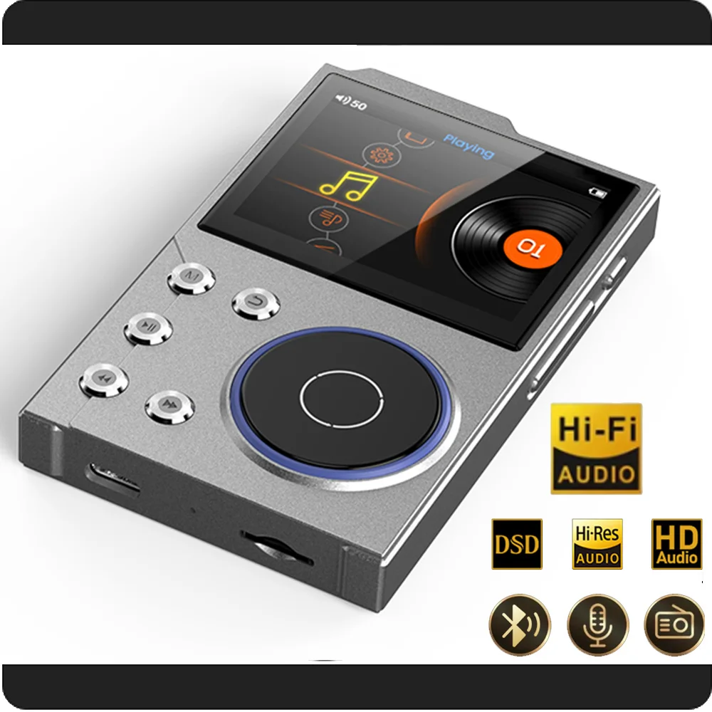 

MP3 Player, Lossless DSD High Definition Portable Hi-Fi Digital Audio Music Player with 64GB Memory Card, Supports Up to 128GB