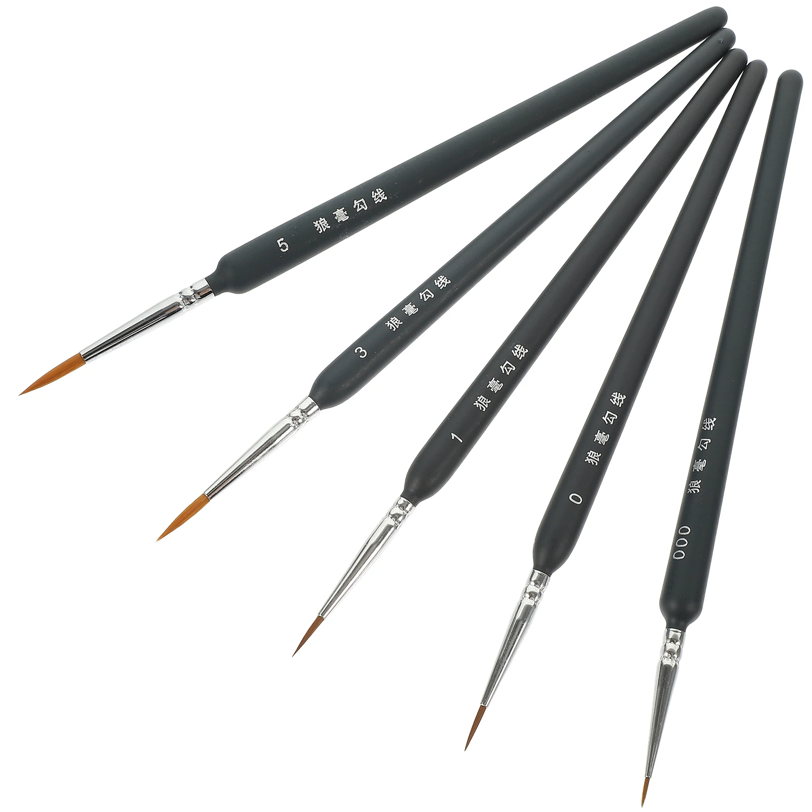 

5 Pcs Nail Art Line Pen Oil Painting Brushes Fine Detail Blue Wooden Watercolor