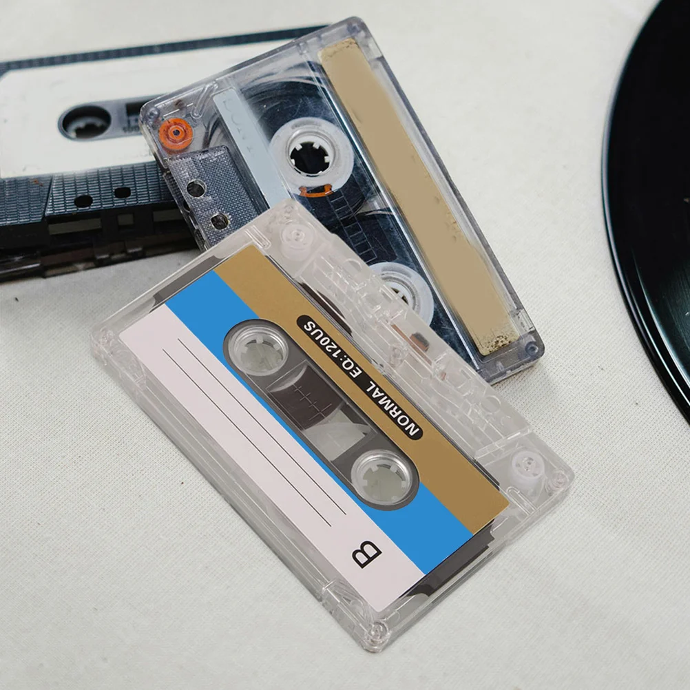 

6pcs Blank Audio Cassette Tapes 30 Min Retro Transparent Case DIY Mini Recorder Display Holder