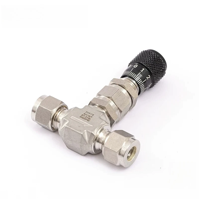 316L Stainless Steel Micro-regulating Valve Angle Metering Trimming Valve Scaling Flow Needle Vacuum Valve