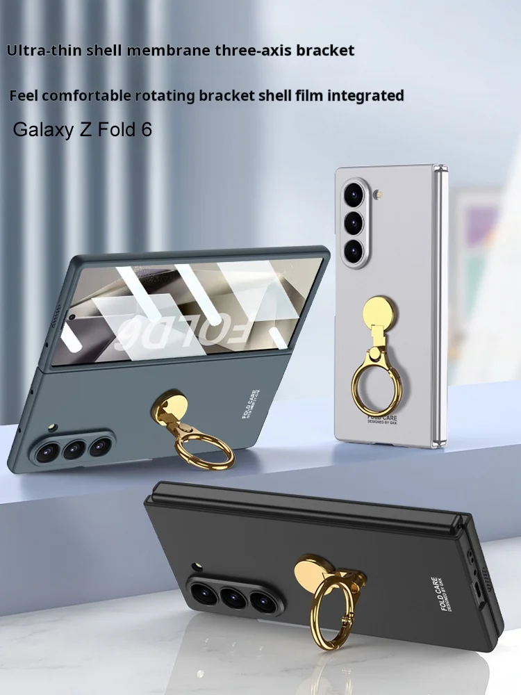 

Ultra-thin Matte Shockproof Protection Hard Back Cover Case for Samsung Galaxy Z Fold 6 5 Fold6 Fold5 Ring Holder Cover