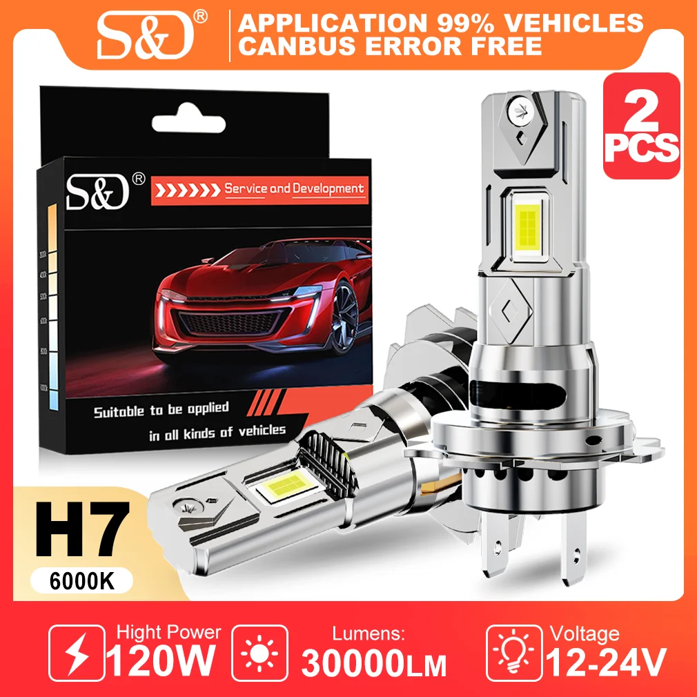 H7 LED Headlights Canbus Bulb H8 H11 H9 H16JP 9005 HB3 9006 HB4 Led Headlight 1:1 Wireless Auto Lamp Turbo Fan Car Light 6500K