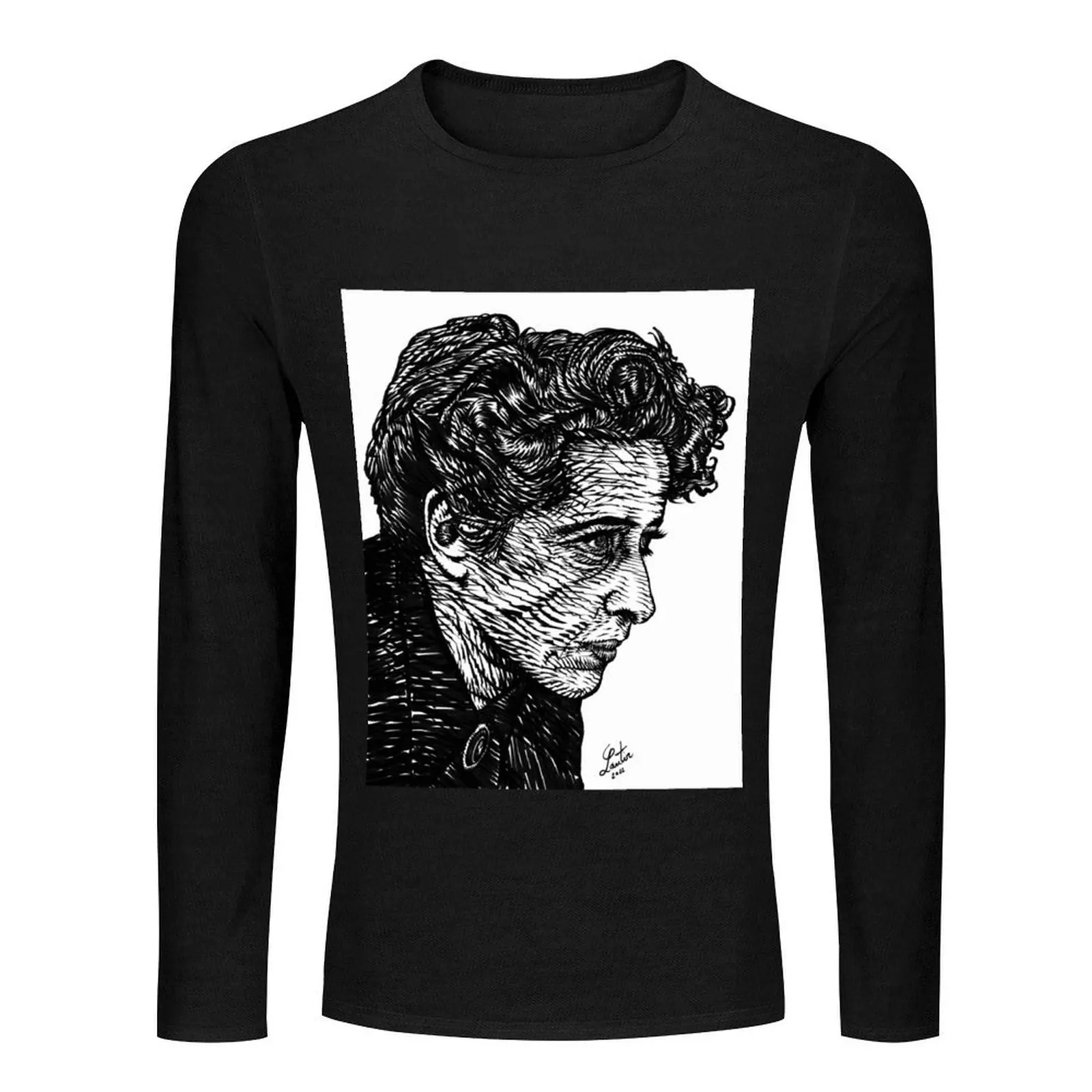 HANNAH ARENDT ink portrait .5 Long T-Shirt Oversized t-shirt mens tall t shirts