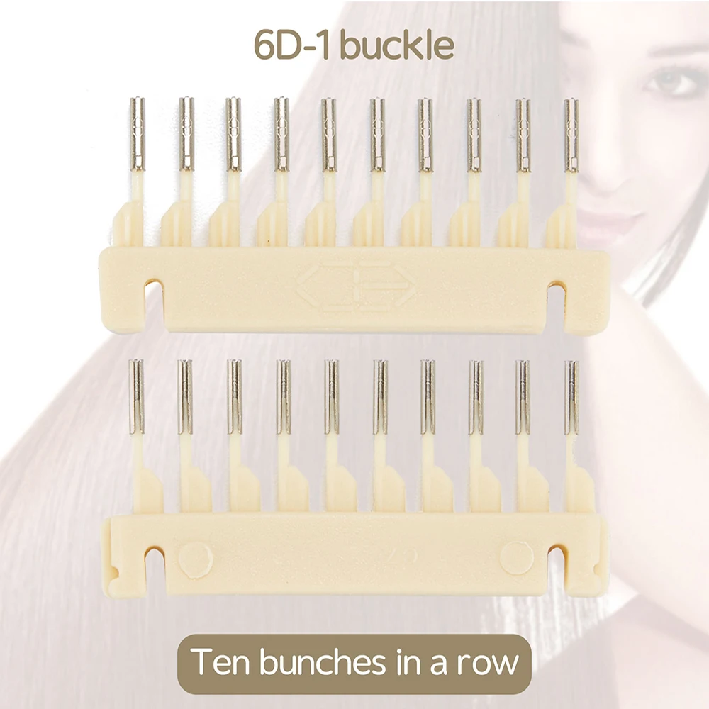 6D-1st Generation Feather Hair Extension Machine Buckle Set Clips Machine for Install & Remove 40pcs/Box-Commercial Use