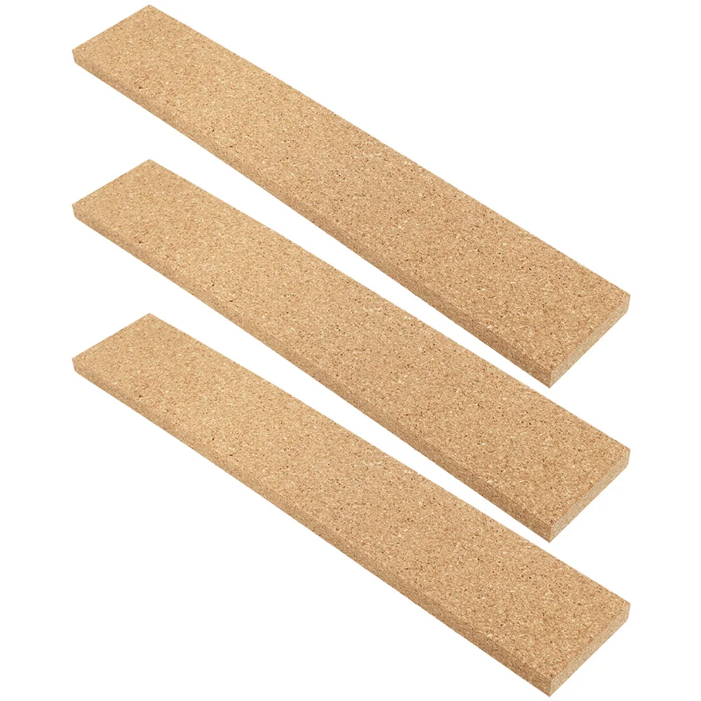 

3Pcs Self-Adhesive Cork Strips Brown Natural Wood Texture Frameless Memo Board Strips Bulletin Message Board for Office