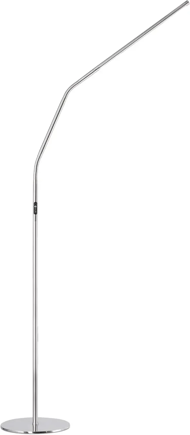 

Daylight Slimline 4™ LED Floor Lamp in Brushed Steel - 6,000K, 3,200 Lux, 4 Brightness Levels, USB-C Charging Port, Anti-Glare D