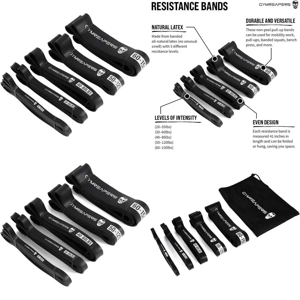 

Resistance Bands for Working Out – Elastic Pull Up Exercise Assistance Bands Set for Powerlifting, Stretching, WOD, Strength Tra