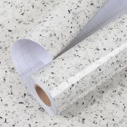 Marble Paper Self Adhesive Vinyl Film Furniture Decor Matte Granite Sticker Back Wallpaper for Table Kitchen Bathroom Countertop