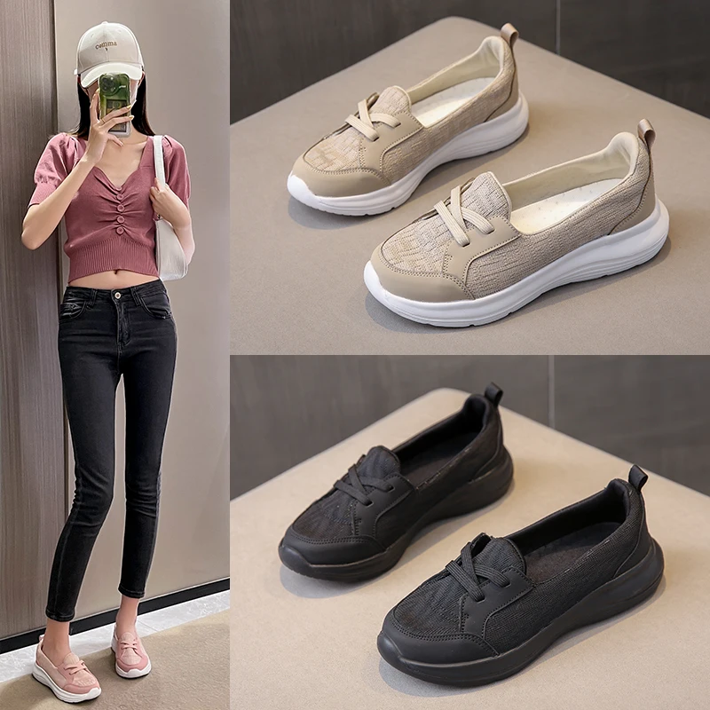 2023New Women\'s Shoes Summer Fashion Flat Lazy Sneakers Breathable Comfortable Light Shallow Mouth Slip-on Non-slip Casual Shoes