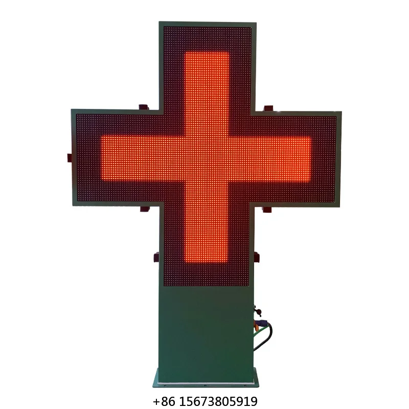 Outdoor P8 Full Color Pharmacy Cross Screen Novastar Control System WIFI/4G/USB LED Sign Board