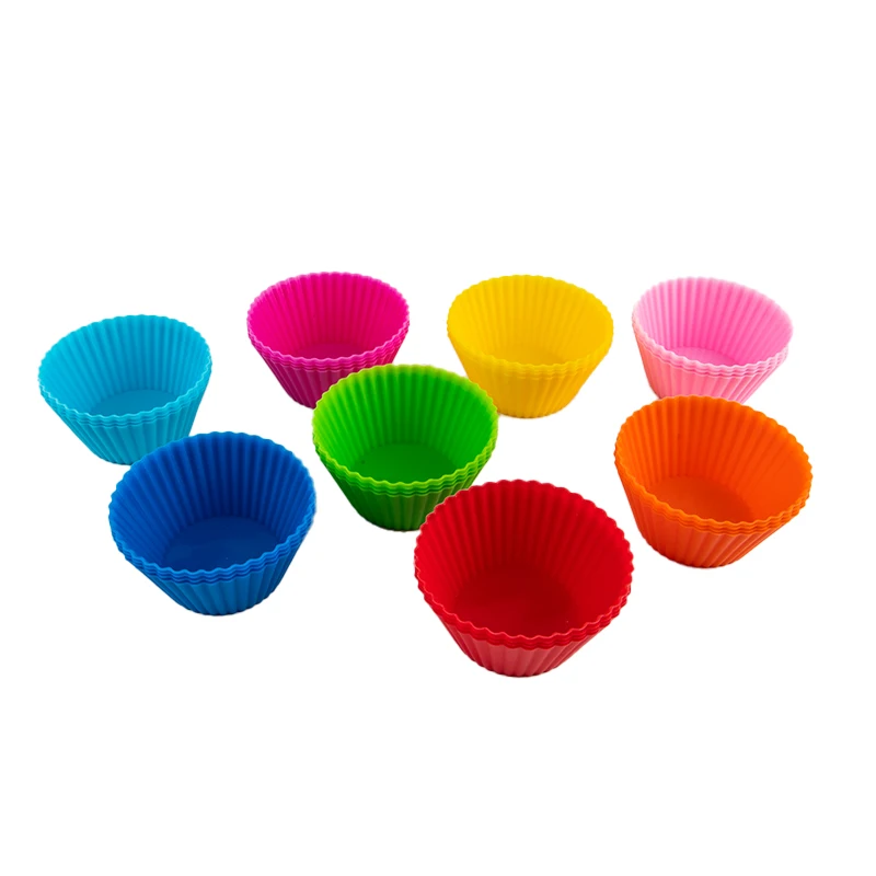 4PC Round Silicone Muffin Cup For Kitchen DIY Baking Cake Mould Muffin Cupcake Mold Cake Decorating Tool Cook Bakeware Maker