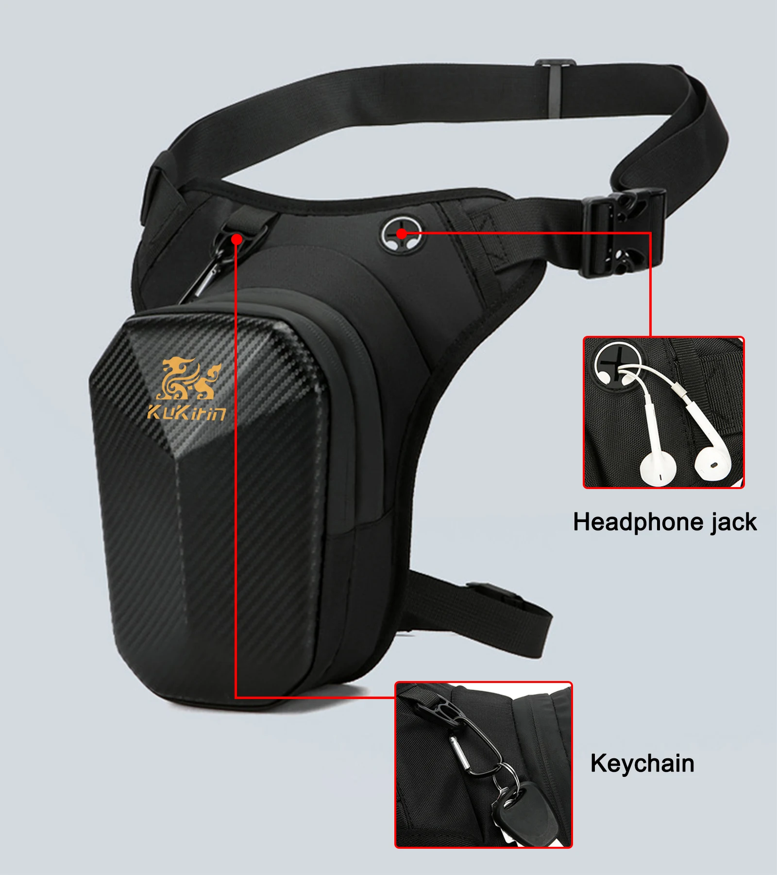 

Kukirin Tactical Leg Bag Motorcycle Multifunctional Waterproof Crossbody Outdoor Casual Fanny Hiking Travel Chest Pack