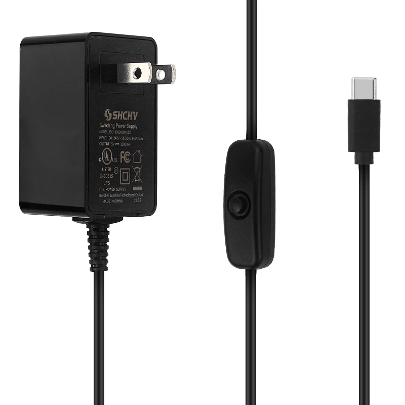 

Raspberry Pi 4 Power Supply 5V 3A USB Type C Power Adapter With Switch CE Certification Charger For Raspberry Pi 4