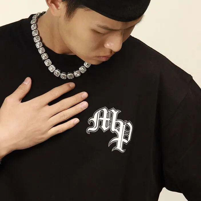 T-shirt originale di marca streetwear americana di MASKPARK, mezza maglietta allentata a maniche corte Hip-hop WESTSIDE della costa occidentale