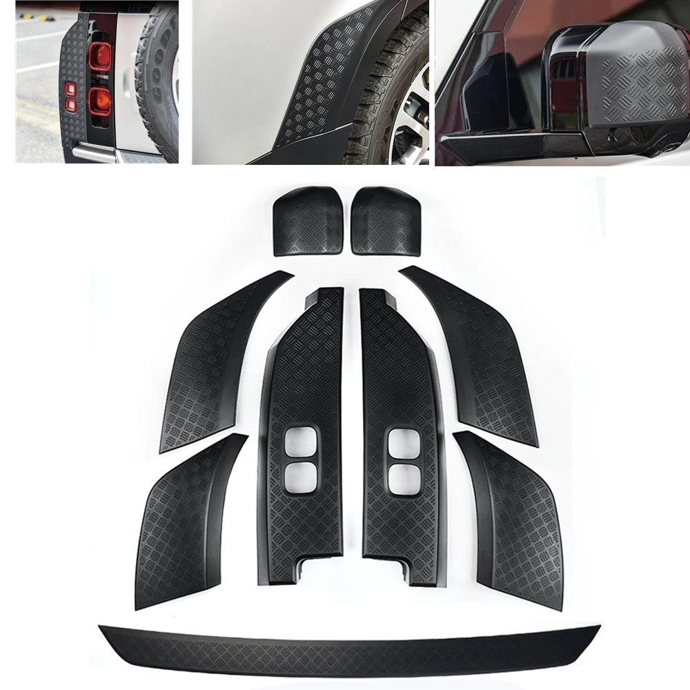 

Rear View Mirror Cover & Trunk Trim & Rear & Front Side Splitter & Fog Light Cover For Land Rover 110 2020-2025