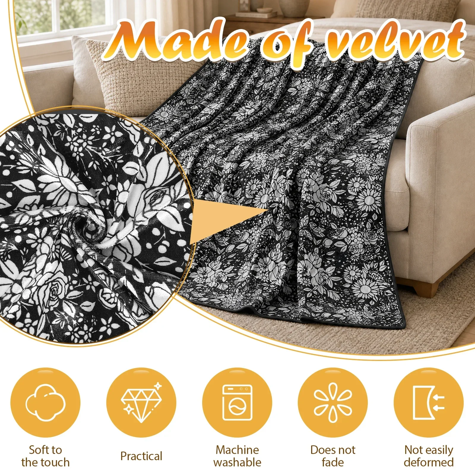Coloring Blanket with 24 Colored Markers Creative pattern Stress Blanket Relief Unique Paint Art Decor Gift