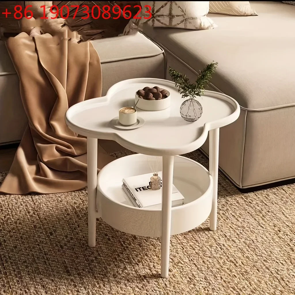

Bedside Table Cream Style Table Four Leaf Clover Modern Minimalist Bedroom