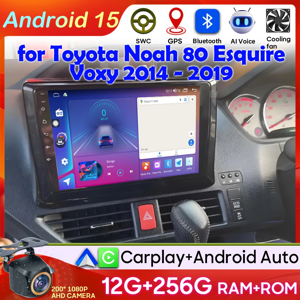 Android Auto for Toyota Noah 80 Esquire Voxy 2014 2015 2016 2017 2018 2019 GPS Navigation Video Car Radio Carplay Car Monitor 2k