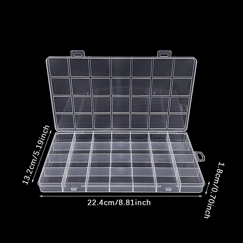 Transparent Plastic Storage Box 10x28 Grids Square Organizer for Home Makeup Jewelry Accessories Clear Organizer Box