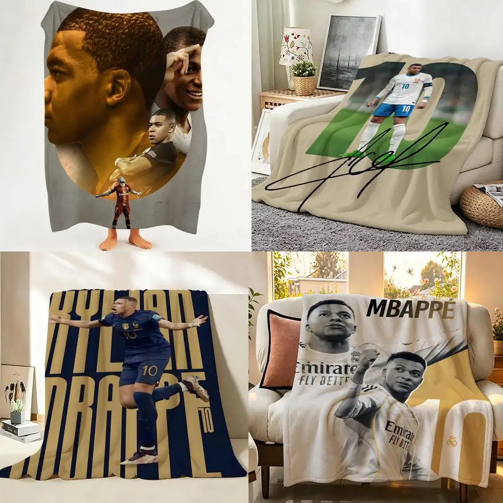 Athlete K-Kylian M-Mbappe Flanell-Überwurfdecke, geeignet für Sofa, Wohnzimmer, Schlafzimmer
