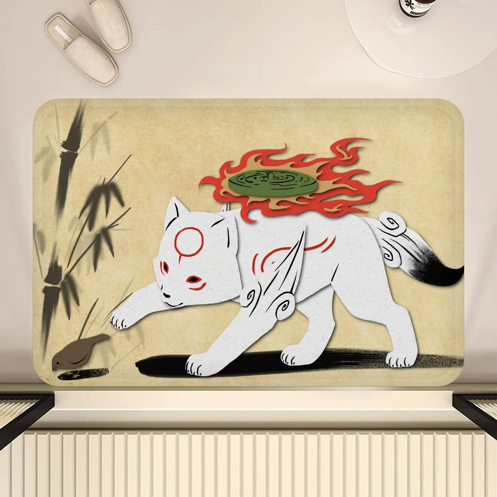 Video Game Okami Japanese Culture Bath Mat Kids Room Bedroom Decoration Balcony Anti-Slip Doormat Living Room Alfombra