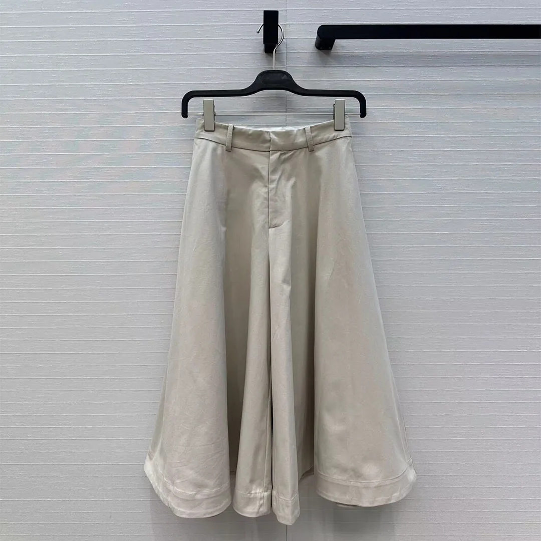 

Свободные юбки трапециевидной формы в стиле Old Money, стильные брюки, женские новые осенние однотонные брюки с высокой талией, элегантные повседневные брюки до щиколотки