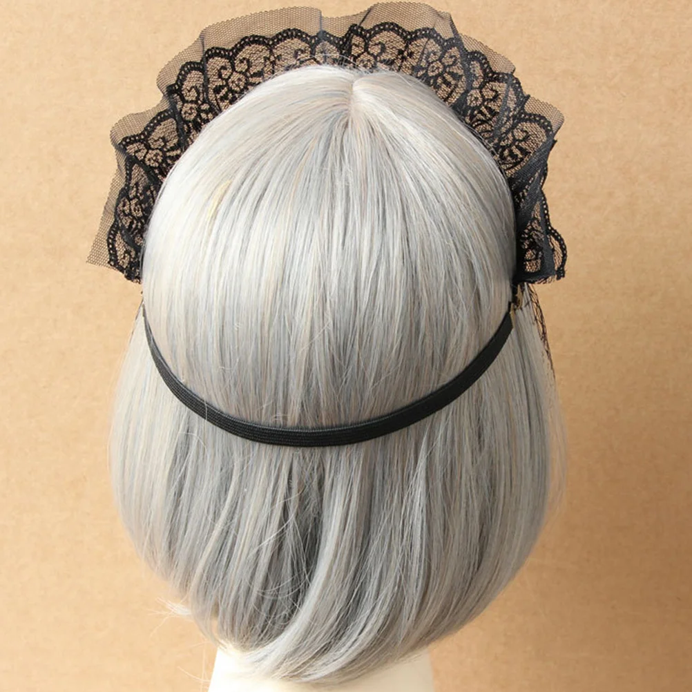 Lace Veil Crown Pattern Retro Grenadine Headband Vintage Wedding Veil Headband Lace Headwear Photo Prop Party Grenadine Headwear